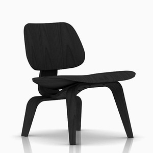 Herman Miller Eames Molded Plywood Lounge Chair, Wood Base (Black)