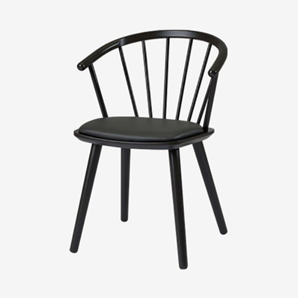Sleek Low Back - Black Lacquered Beech