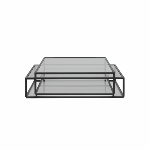 Spectrum Tangled Square Coffee Table - Black / Smoked Glass