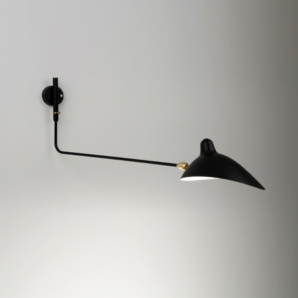 Serge Mouille Wall Lamp 1 Rotating Straight Arm