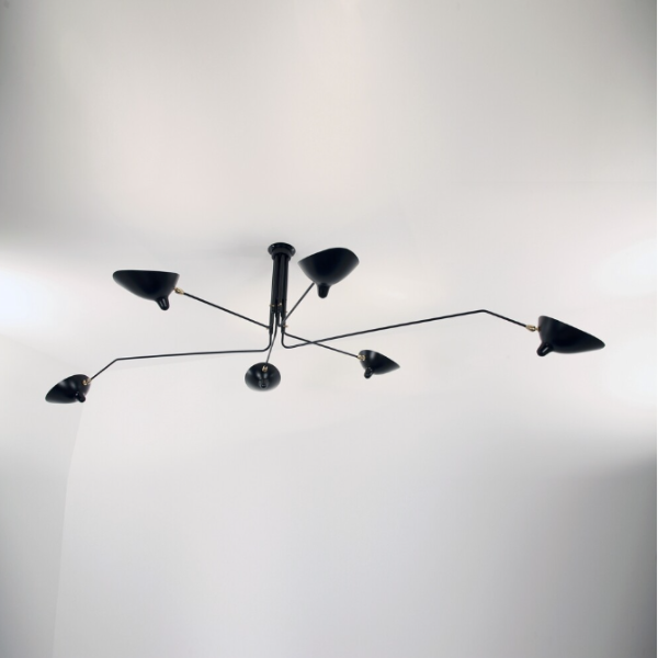 Serge Mouille Ceiling Lamp 6 Rotating Arms