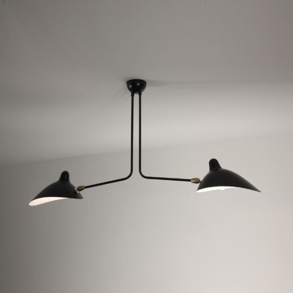 Serge Mouille Ceiling Lamp 2 Fixed Arms
