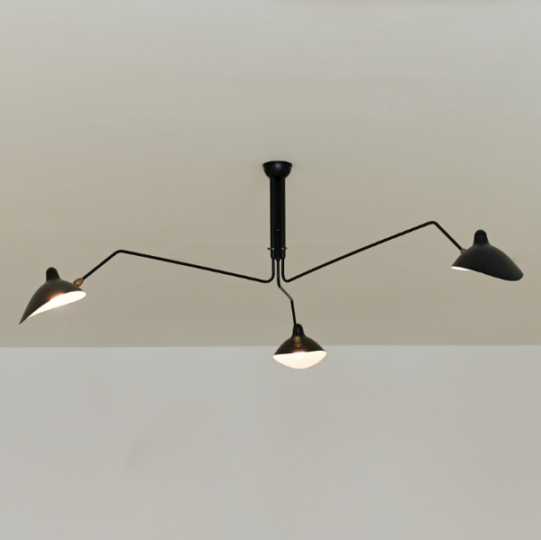 Serge Mouille Ceiling Lamp 3 Rotating Arms