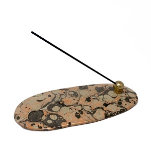 Marbled Incense Holder Oval - Taupe 9