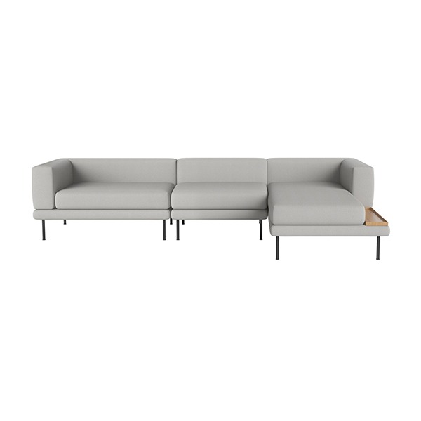 JEROME 3 SMALL UNITS WITH CHAISE LONGUE TO THE LEFT OR RIGHT - ASCOT / LIGHT GREY