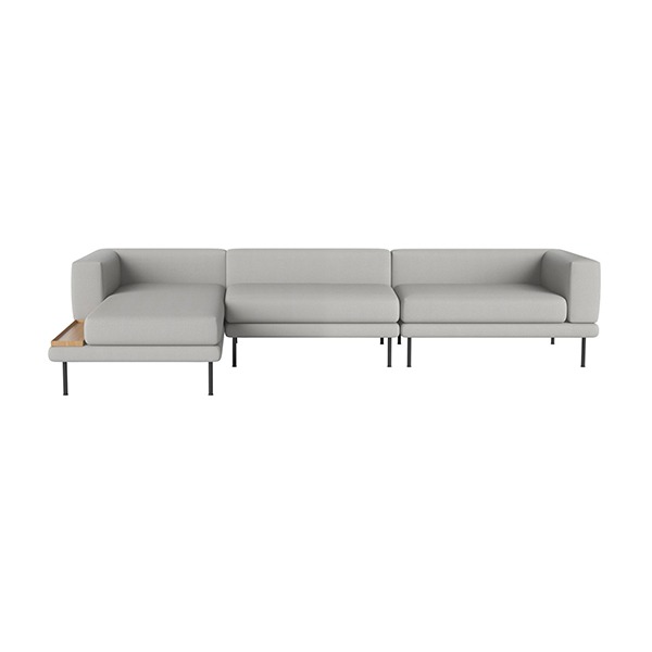 JEROME 3 LARGE UNITS WITH CHAISE LONGUE TO THE LEFT OR RIGHT - ASCOT / LIGHT GREY