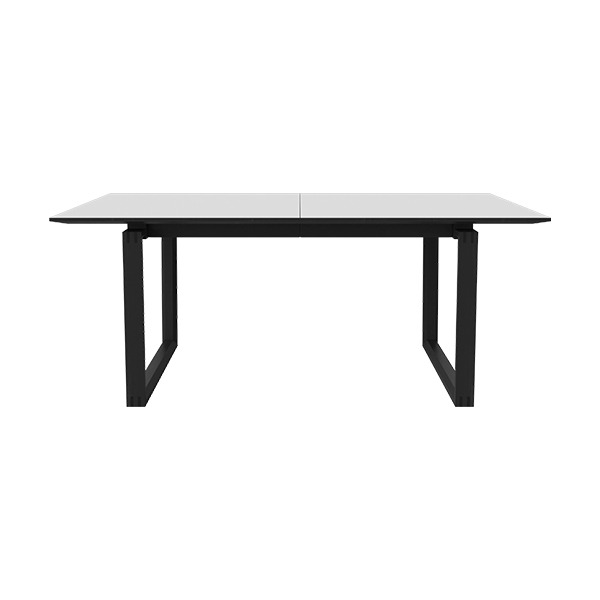 BOLIA Nord Dining Table 180 cm - White Laminate / Black Stained Oiled Oak