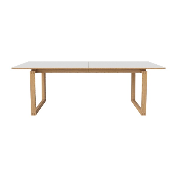 Nord Dining Table 220 cm - White Laminate / Oiled Oak