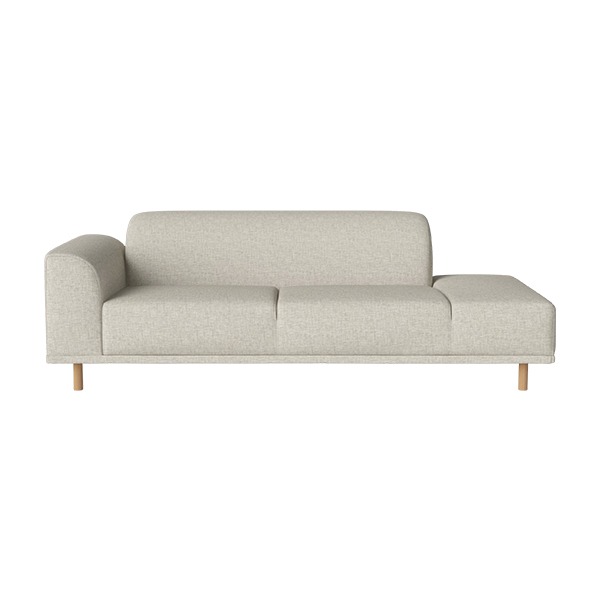 HANNAH 2 1/2 SEATER SOFA WITH OPEN END RIGHT NANTES - LIGHT BEIGE