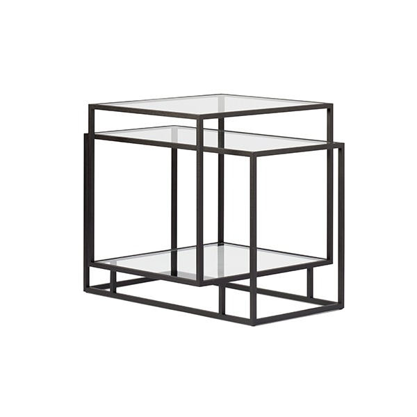 [PRE-ORDER] TANGLED SIDE TABLE - BLACK / SMOKED GLASS (6-7개월 소요)
