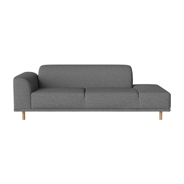 HANNAH 2 1/2 SEATER SOFA WITH OPEN END RIGHT NANTES - BLUE GREY (STEEL 다리/DP상품)