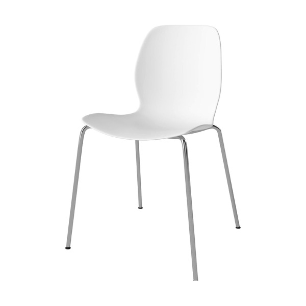 SEED CHAIR WITH METAL LEG - WHITE