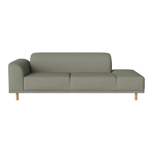 HANNAH 2 1/2 SEATER SOFA WITH OPEN END RIGHT ASCOT - GREEN / OAK (바로배송)