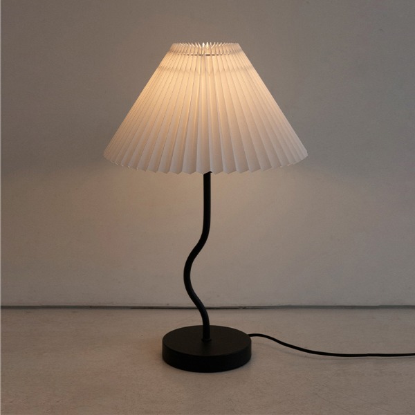 PLEATED STAND LAMP S - BLACK
