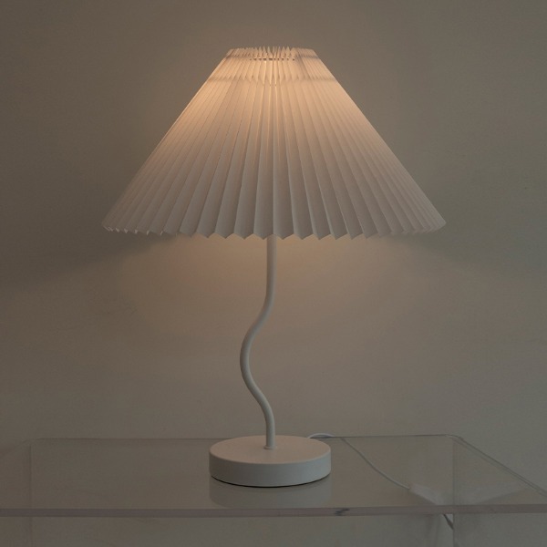 PLEATED STAND LAMP M - WHITE