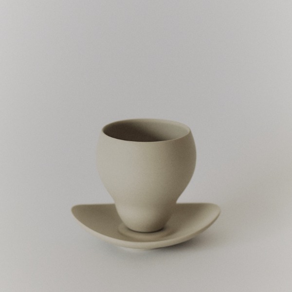 sum Cup &amp; Saucer / ashy ivory