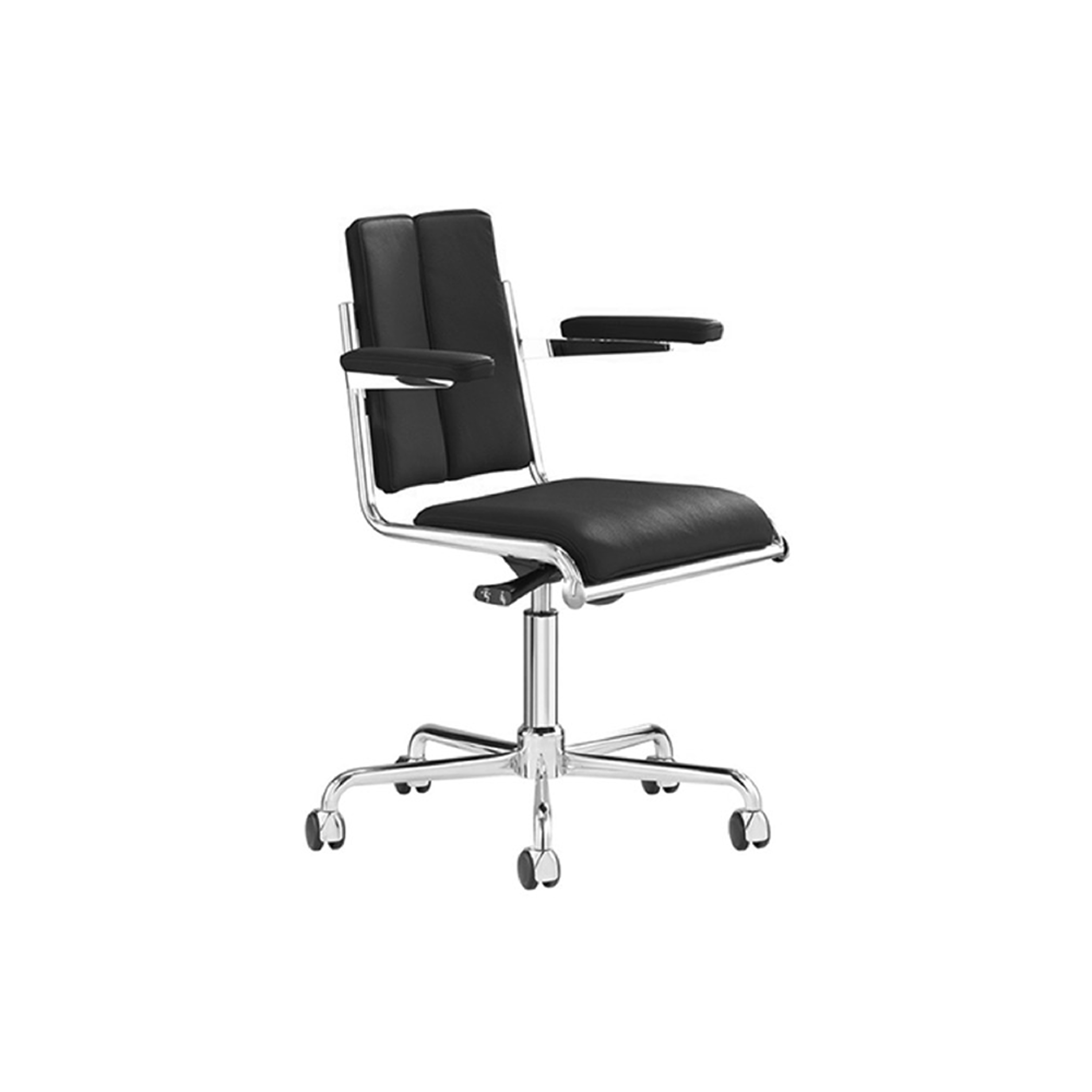 TECTA D12 Desk Chair With Armrest - Leather 1 / Black