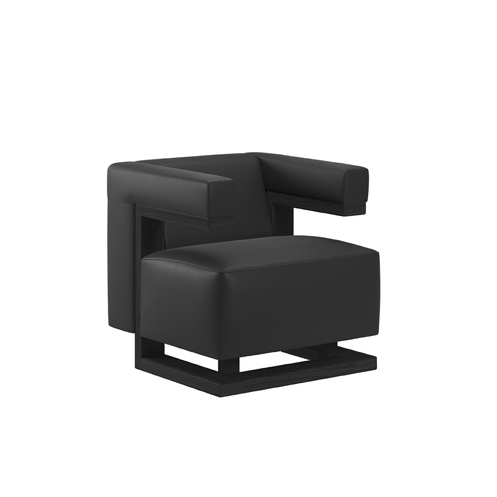F51 Armchair - Black Lacquered / Leather 1 Black