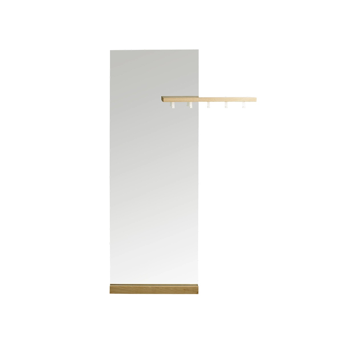 BOLIA Shift Floor Mirror W. Coatrack - White Oiled Oak / Right Sided Shelf