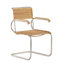 D40 BAUHAUS CANTILEVER CHAIR WITH ARMRESTS - NATURAL